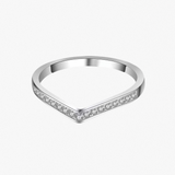 9ct White Gold Moissanite Chevron Eternity Ring