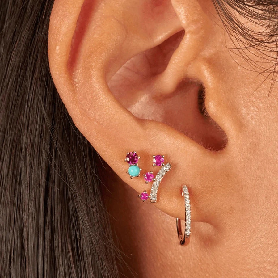 Sophia Pink Studs- Gold & Silver Available