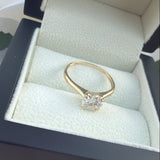 9ct Gold Moissanite Solitaire Ring