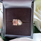 Amore Two Stone Gold Plated Ring
