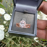 Size 10 Sterling Silver Rose Gold Ring Set