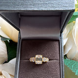 Emerald-Cut Moissanite 3ct  Ring – Sterling Silver Gold Plated