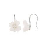 Sterling Silver Floral Bridal Earrings
