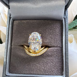 The Golden Wave Oval Ring Set - Gold