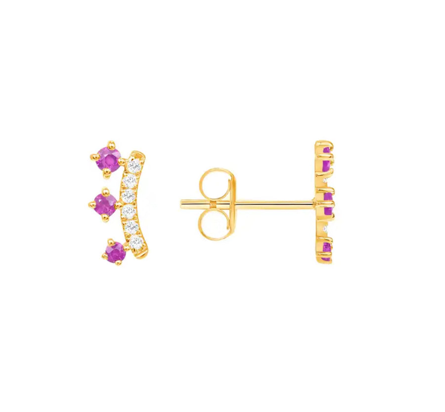 Sophia Pink Studs- Gold & Silver Available