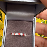 Garnet Red Eternity  Sterling Silver Ring