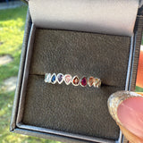 Sterling Silver Rainbow Teardrop Eternity Ring