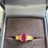Ruby Rose Gold Plated Sterling Silver Ring