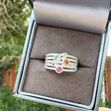 Sterling Silver Multicoloured Ring