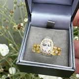 Size 10 Sterling Silver Gold Ring Set