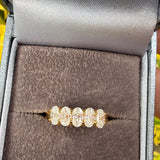 Oval Moissanite Eternity- Sterling Silver Gold Plated