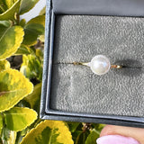 Sterling silver gold plated pearl ring