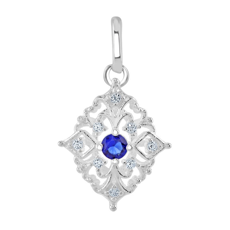 Sterling Silver Sapphire Pendant & Chain
