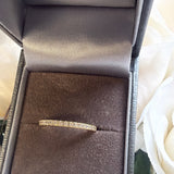 Sterling Silver Gold PlatedEternity Half Encrusted Ring- Gold