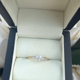 9ct Gold Moissanite Solitaire Ring with  Shoulders