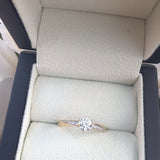 9ct Gold Moissanite Solitaire Ring with  Shoulders