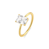 Clara  Gold Plated Solitaire Ring