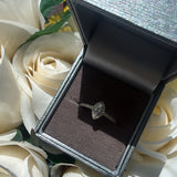 Marquise Halo Ring – Sterling Silver