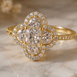 Clover Ring- Sterling Silver - Three Colour Variants