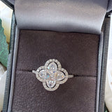 Clover Ring- Sterling Silver - Three Colour Variants