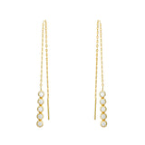 Gold-Plated Sterling Silver Crystal Drop Threader Earrings