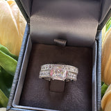 Sterling Silver Square Solitaire Ring Set