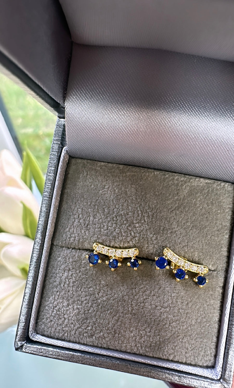 Sophia sapphire Studs- Gold & Silver Available