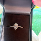 Marquise Halo Ring – Sterling Silver