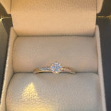 9ct Gold Moissanite Solitaire Ring with  Shoulders