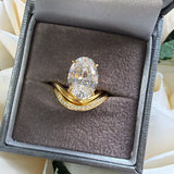 The Golden Wave Oval Ring Set - Gold