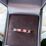 Garnet Red Eternity  Sterling Silver Ring