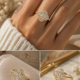 Clover Ring- Sterling Silver - Three Colour Variants