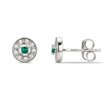 May Birthstone Sterling Silver Earrings