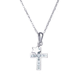 Sterling Silver Cross with Star Necklace