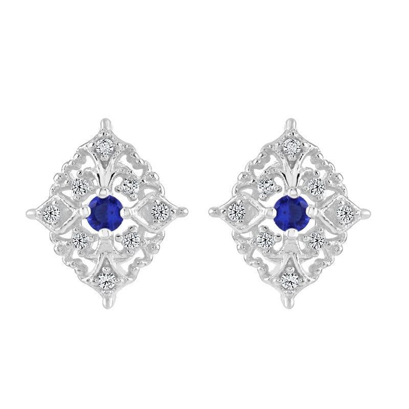 Sterling Silver Sapphire Studs