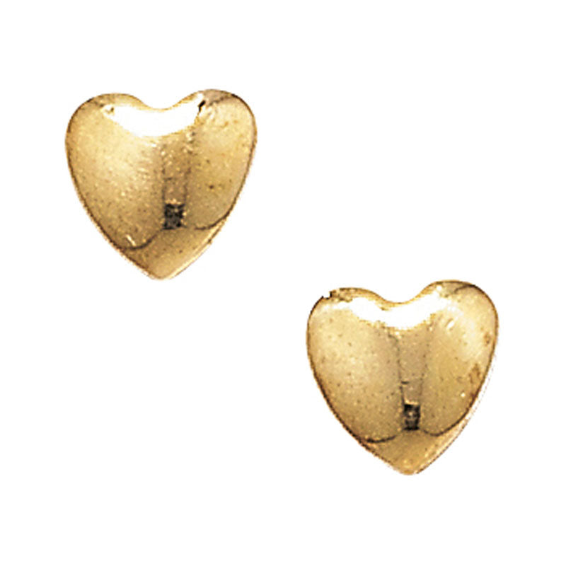 Solid 9ct Gold Heart Stud Earrings