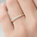 Moissanite Eternity Ring Half Encrusted - 9ct Yellow Gold