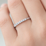 Moissanite Eternity Ring Half Encrusted - 9ct White Gold
