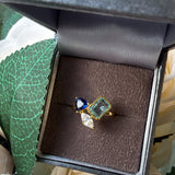 Trio Cluster Statement Ring | Sterling Silver Gold Plated