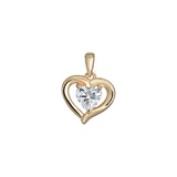 Solid 9ct Gold Heart  Pendant (9ct Solid Gold pendant & chain) (Copy)