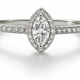 Marquise Halo Ring – Sterling Silver
