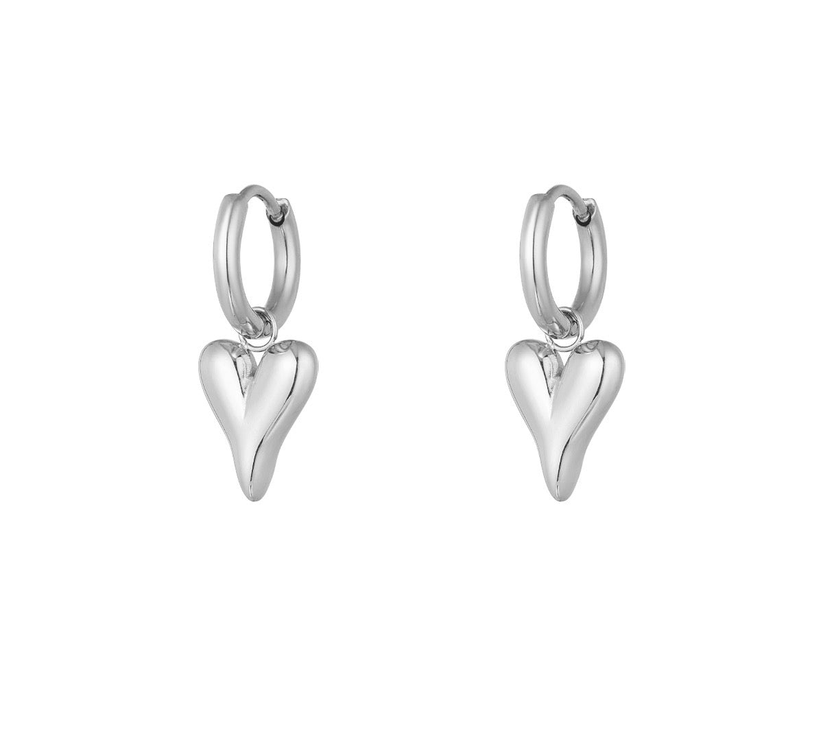 Heart Hoop Earrings Gold & Silver Available