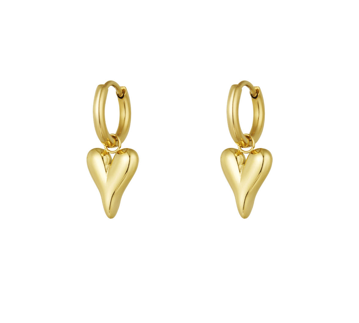 Heart Hoop Earrings Gold & Silver Available