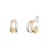 Sterling Silver Two Tone Hoops