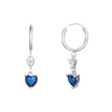 Sterling Silver Sapphire Hoop Earrings