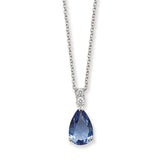 Sterling Silver Blue Teardrop Necklaceo