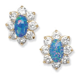 9ct Opal Flower Studs- 9ct gold earrings