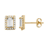 9ct Rectangle Studs- 9ct gold earrings