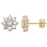 9ct Flower Studs- 9ct gold earrings