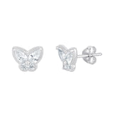 Sterling Silver Butterfly Stud Earrings